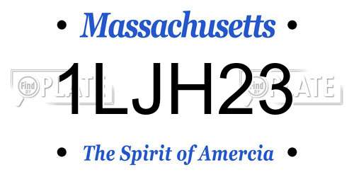 1LJH23 Massachusetts License Plate