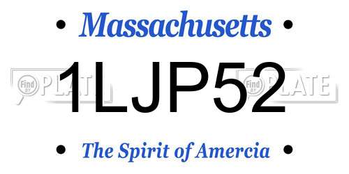 1LJP52 Massachusetts License Plate