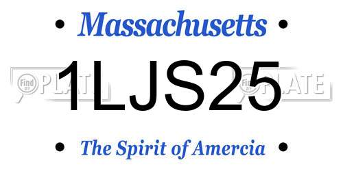 1LJS25 Massachusetts License Plate