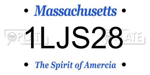 1LJS28 Massachusetts License Plate