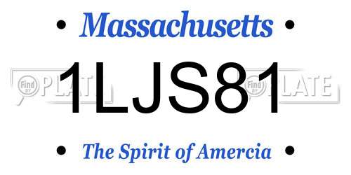 1LJS81 Massachusetts License Plate