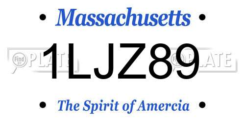1LJZ89 Massachusetts License Plate