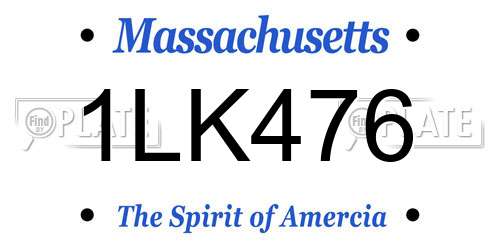 1LK476 Massachusetts License Plate