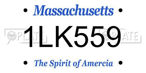 1LK559 Massachusetts License Plate