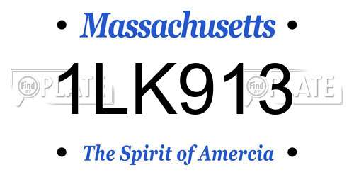 1LK913 Massachusetts License Plate