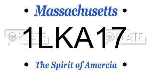 1LKA17 Massachusetts License Plate
