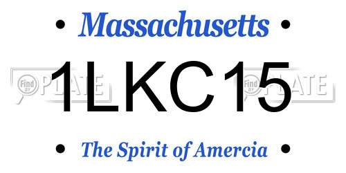 1LKC15 Massachusetts License Plate