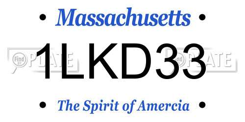 1LKD33 Massachusetts License Plate