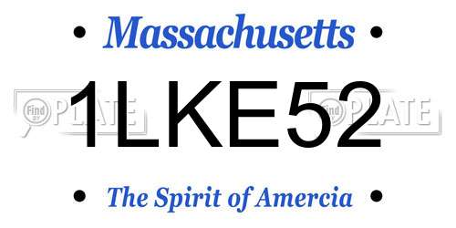 1LKE52 Massachusetts License Plate