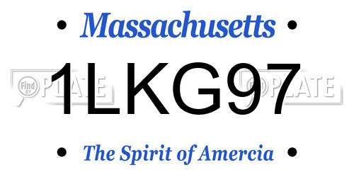 1LKG97 Massachusetts License Plate