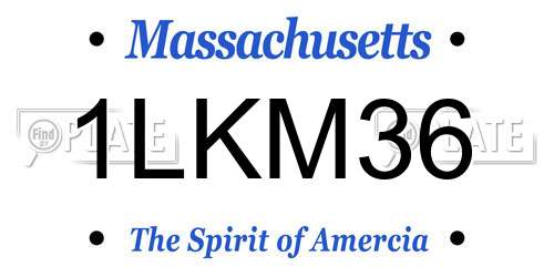1LKM36 Massachusetts License Plate