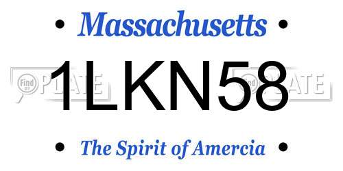 1LKN58 Massachusetts License Plate