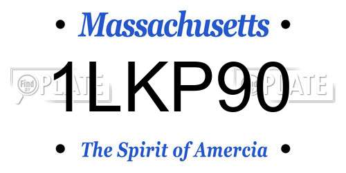 1LKP90 Massachusetts License Plate