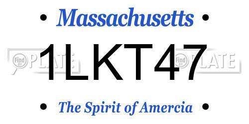 1LKT47 Massachusetts License Plate