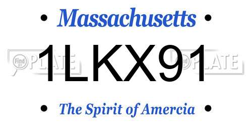 1LKX91 Massachusetts License Plate