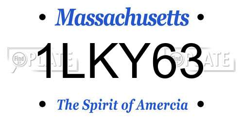 1LKY63 Massachusetts License Plate