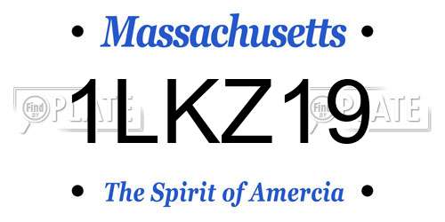 1LKZ19 Massachusetts License Plate