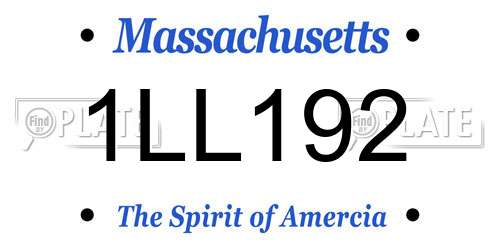 1LL192 Massachusetts License Plate