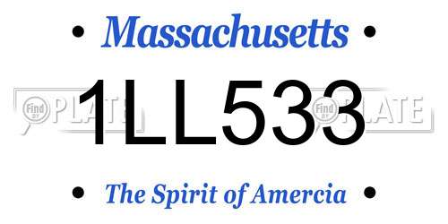 1LL533 Massachusetts License Plate