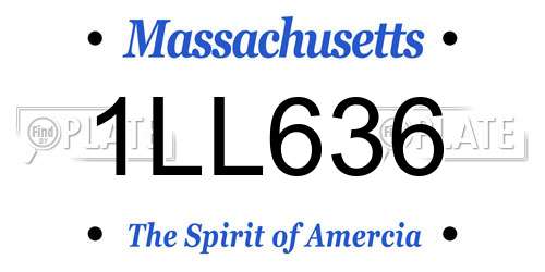 1LL636 Massachusetts License Plate