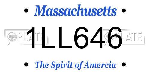1LL646 Massachusetts License Plate