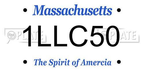 1LLC50 Massachusetts License Plate
