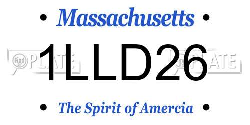 1LLD26 Massachusetts License Plate