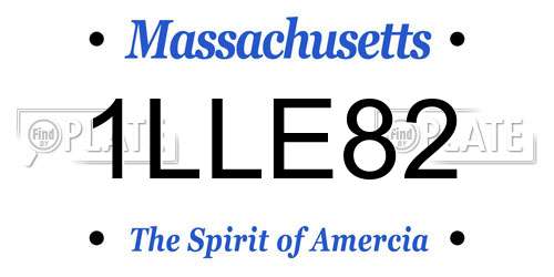 1LLE82 Massachusetts License Plate