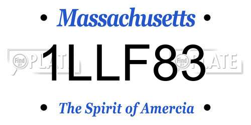 1LLF83 Massachusetts License Plate
