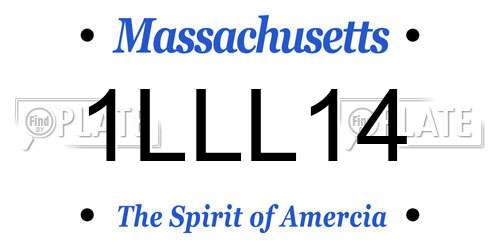 1LLL14 Massachusetts License Plate