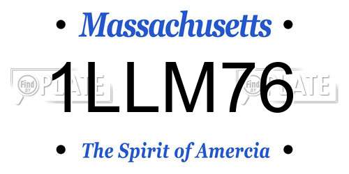1LLM76 Massachusetts License Plate