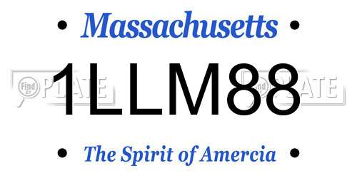 1LLM88 Massachusetts License Plate