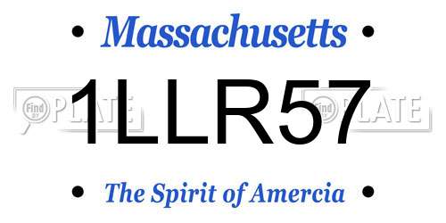 1LLR57 Massachusetts License Plate