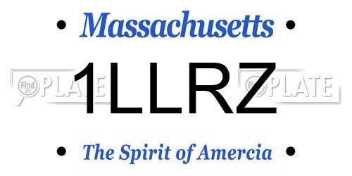 1LLRZ Massachusetts License Plate