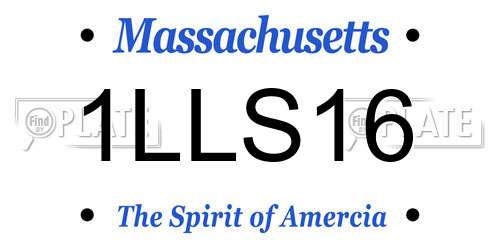 1LLS16 Massachusetts License Plate