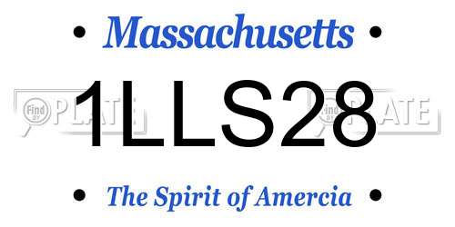 1LLS28 Massachusetts License Plate