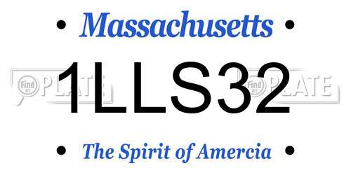 1LLS32 Massachusetts License Plate