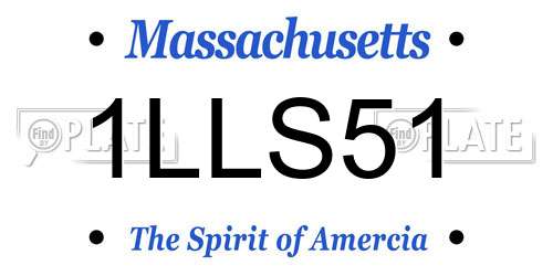 1LLS51 Massachusetts License Plate