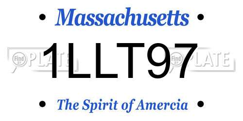 1LLT97 Massachusetts License Plate