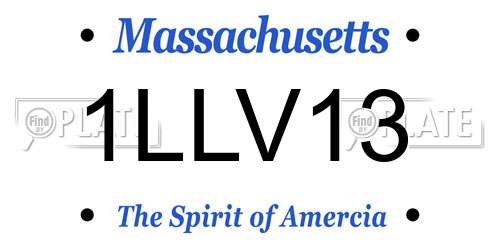 1LLV13 Massachusetts License Plate