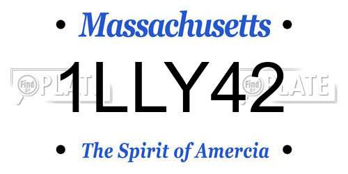 1LLY42 Massachusetts License Plate
