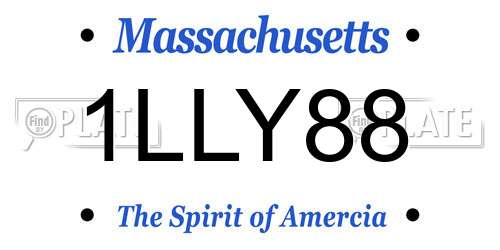 1LLY88 Massachusetts License Plate