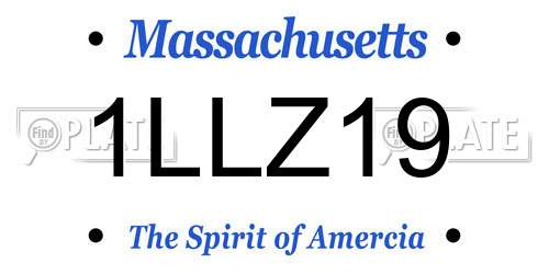 1LLZ19 Massachusetts License Plate