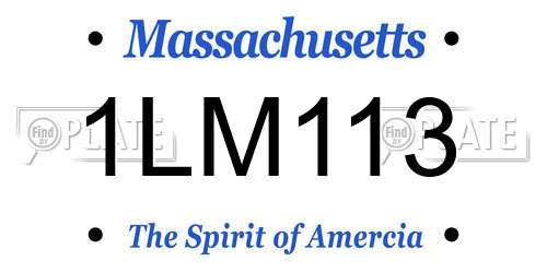 1LM113 Massachusetts License Plate