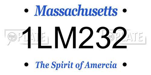 1LM232 Massachusetts License Plate
