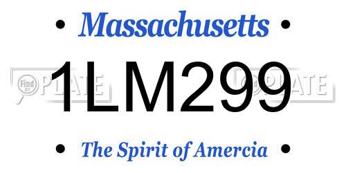 1LM299 Massachusetts License Plate