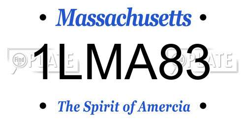 1LMA83 Massachusetts License Plate
