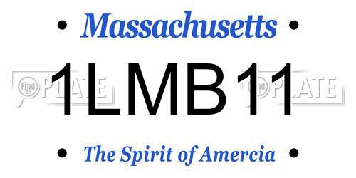 1LMB11 Massachusetts License Plate
