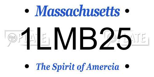 1LMB25 Massachusetts License Plate