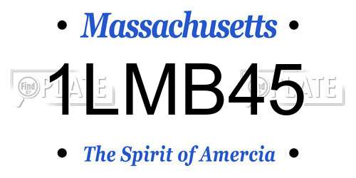 1LMB45 Massachusetts License Plate